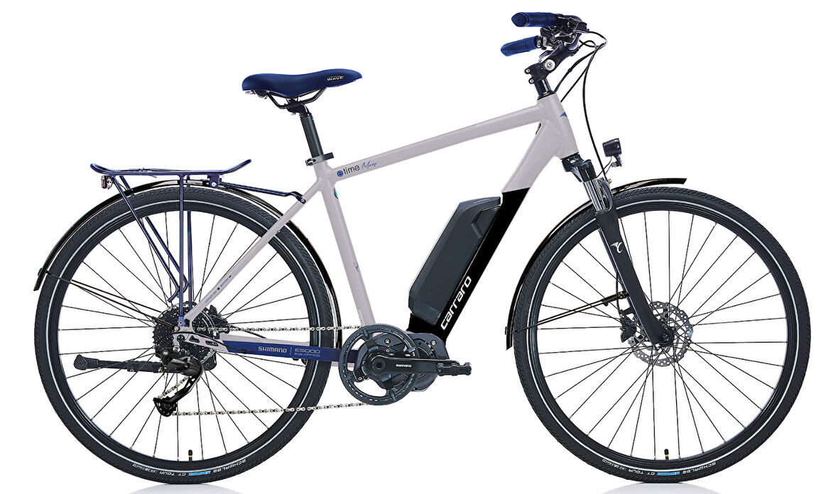 Carraro E-Time Mars 28 Jant Hd Elektrikli Bisiklet (Mat Gümüş Siyah Mavi)