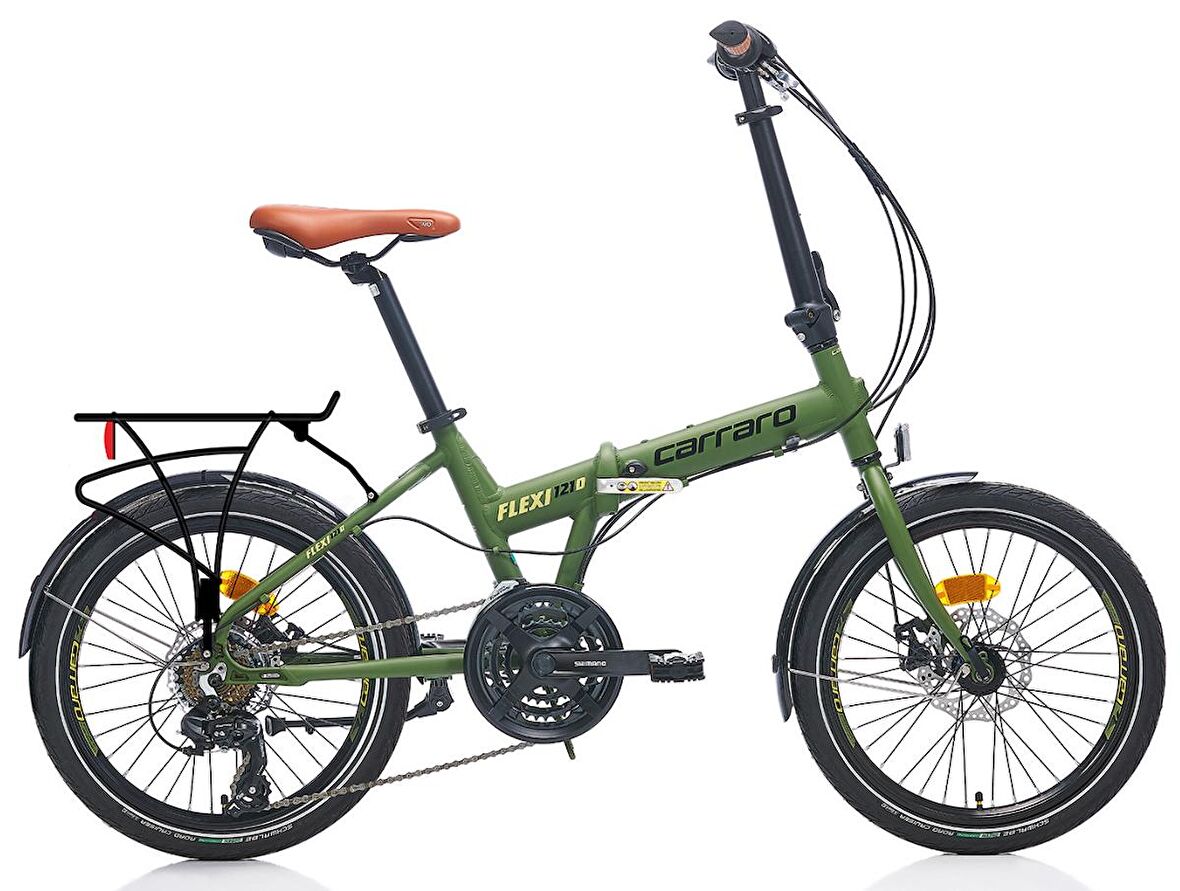 Carraro Flexi 121D 20 Jant Md Katlanır Bisiklet (Mat Haki Yeşil Siyah)