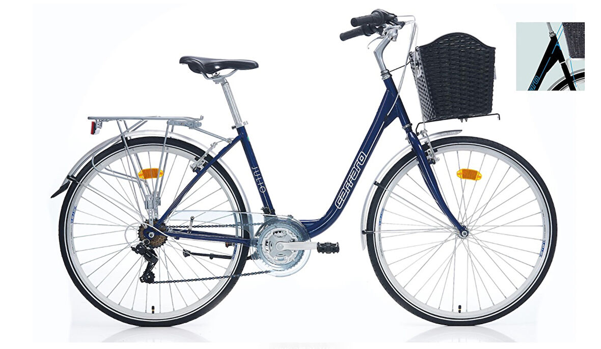 Carraro Julio 28 Jant V-Fren Şehir Bisikleti (Mat Siyah-Mavi)