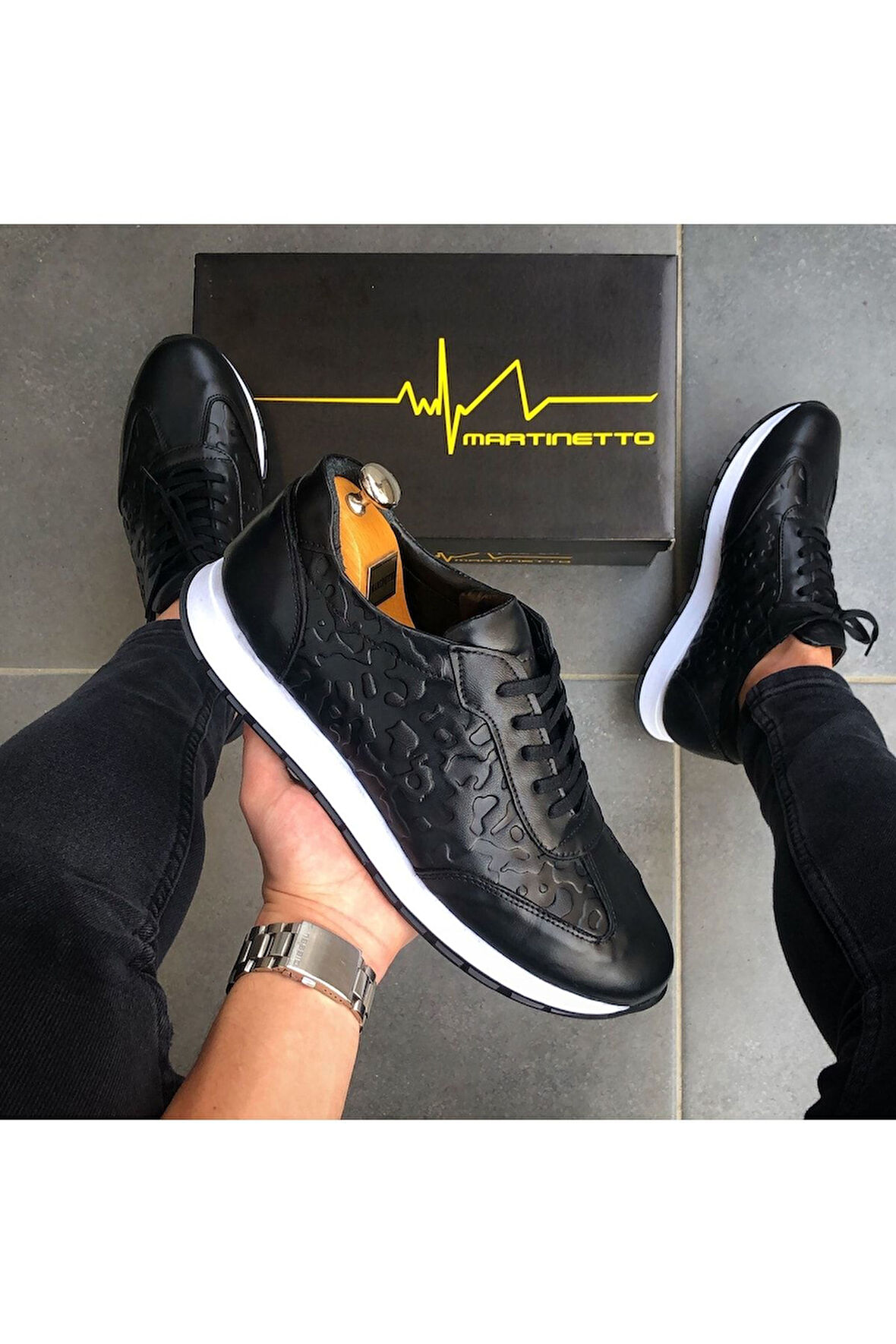 Hakiki Deri Siyah Günlük Erkek Ayakkabı