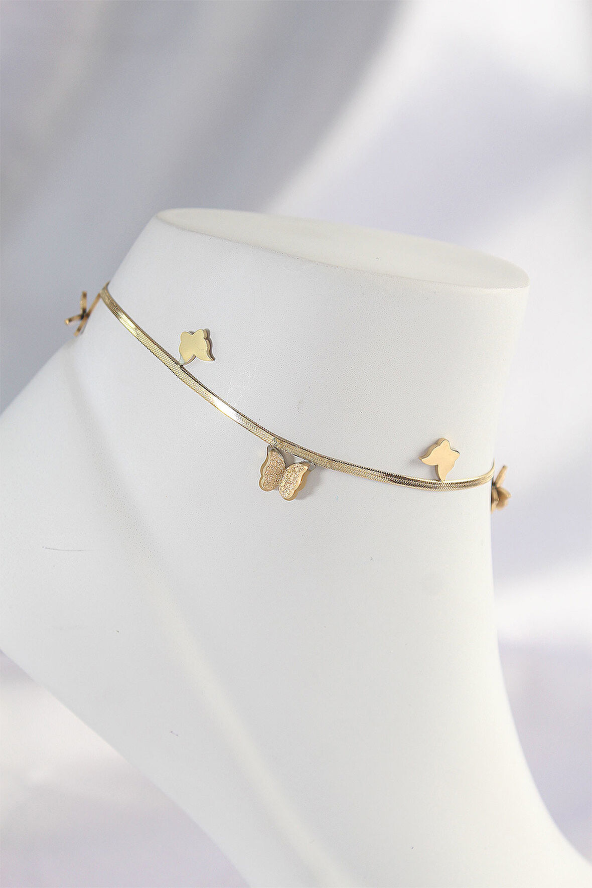 Marydien 316L Çelik Gold Renk Minimal Kelebekli Halhal