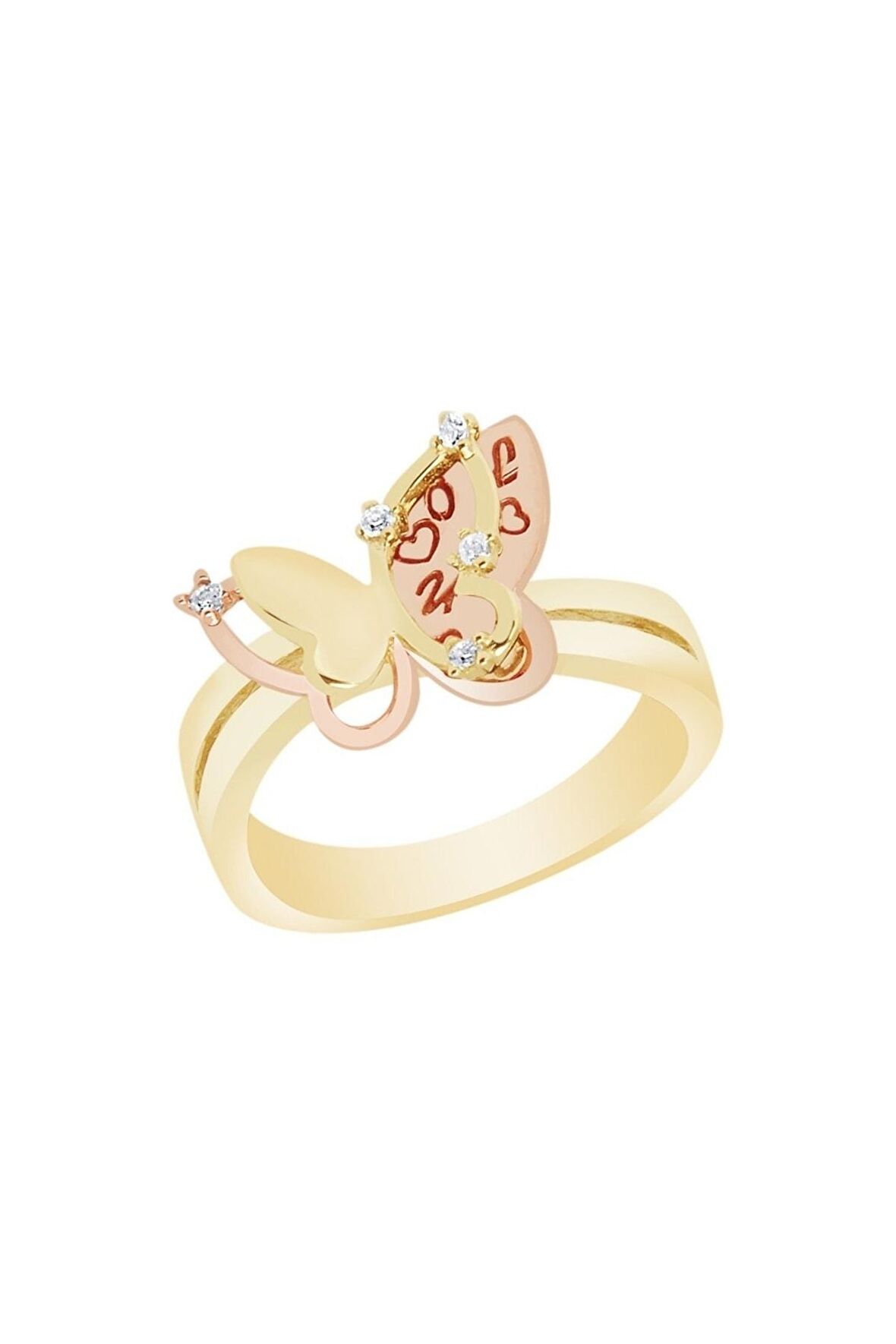 14 Ayar Altın Kelebek Figürlü Yüzük