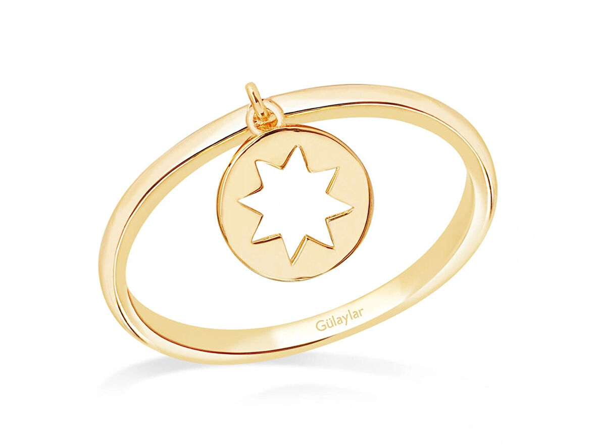 14 Ayar Sarı Altın Yıldız Figürlü Yüzük