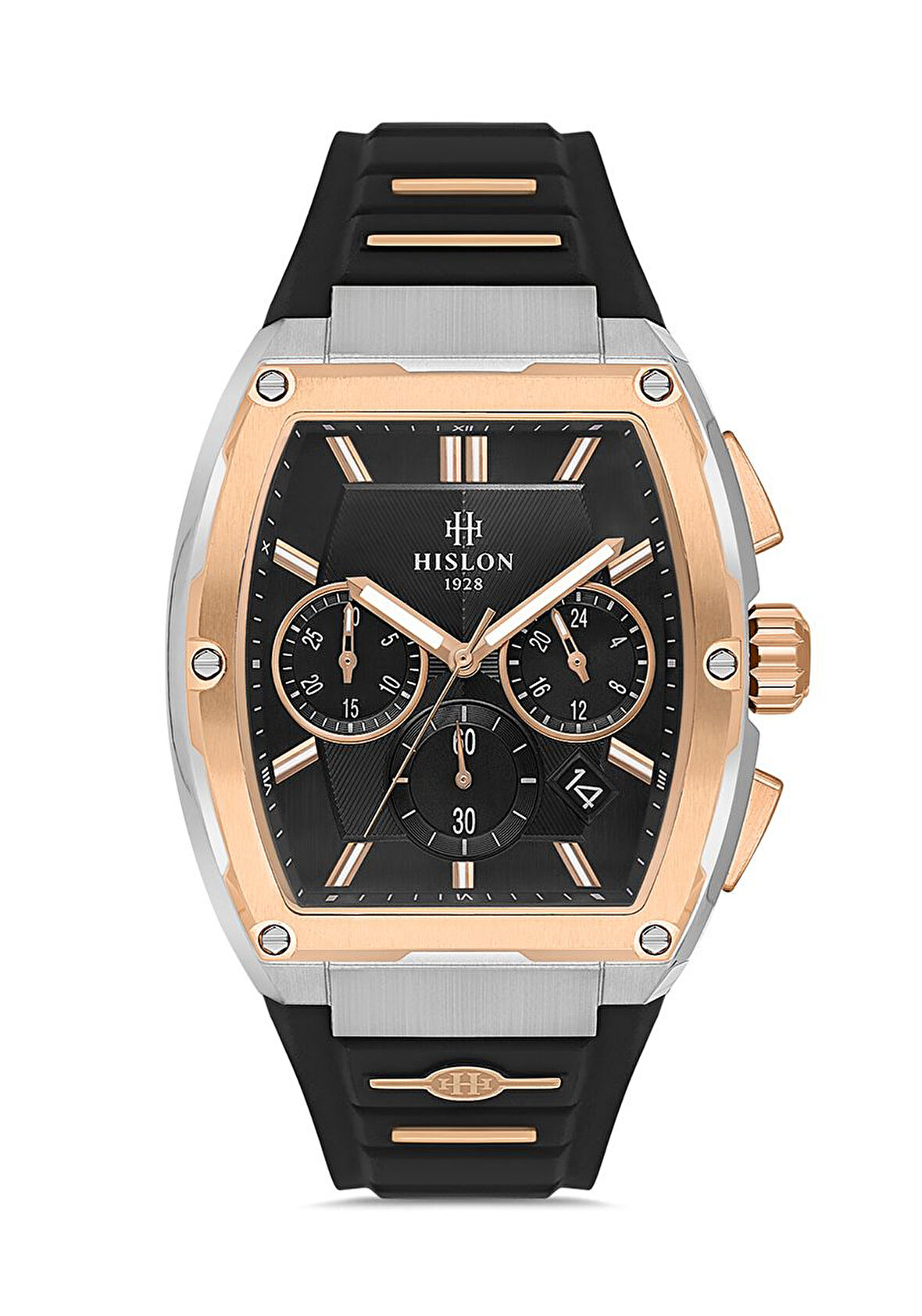 Hislon Siyah Silikon Kordon Erkek Kol Saati MS151T-04BR