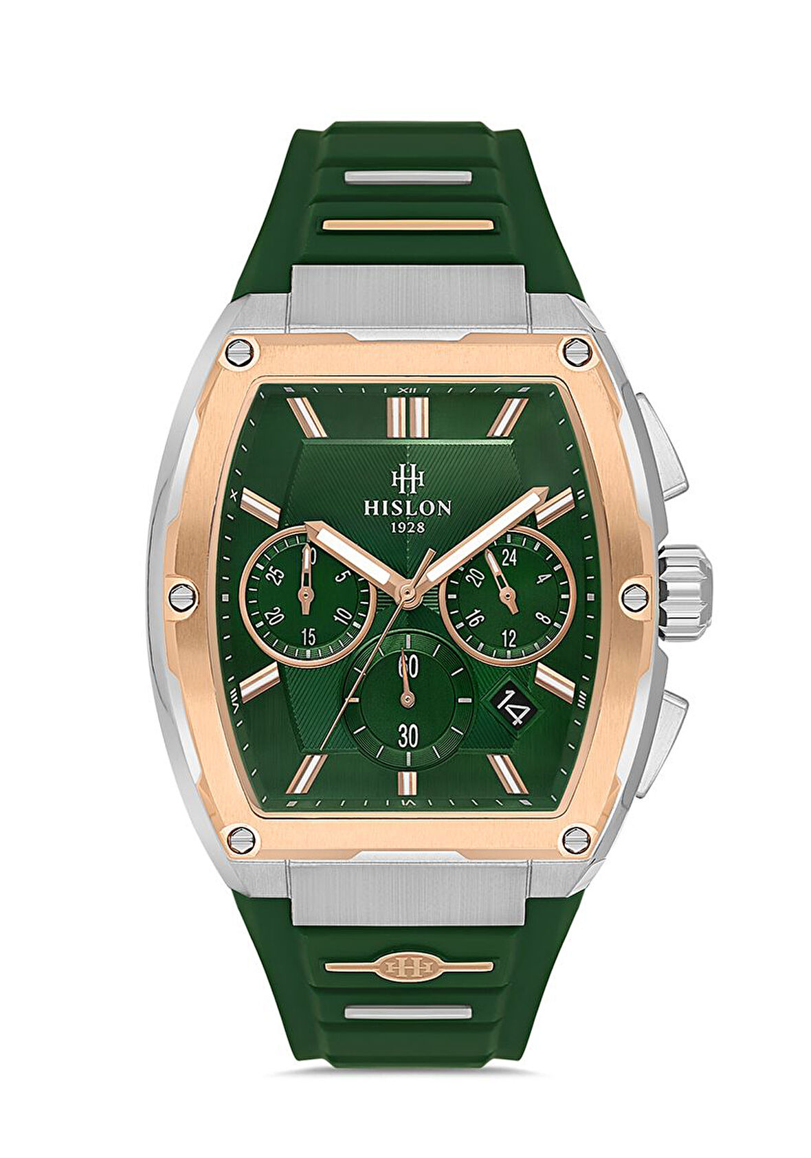 Hislon Yeşil Silikon Kordon Erkek Kol Saati MS151T-15YR