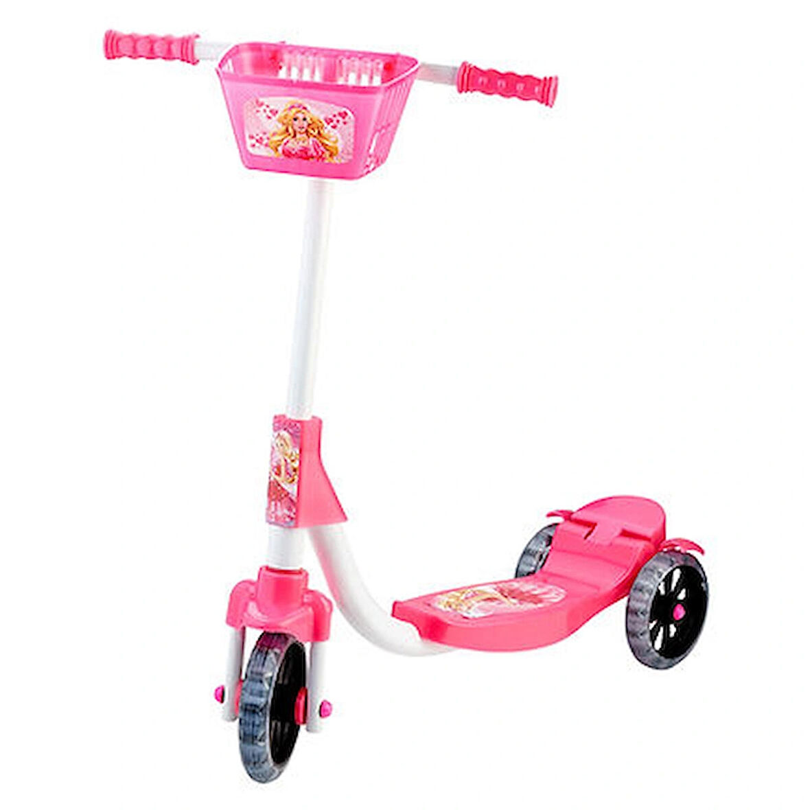 Bebeciden Silikon Tekerli Sepetli Frenli Scooter