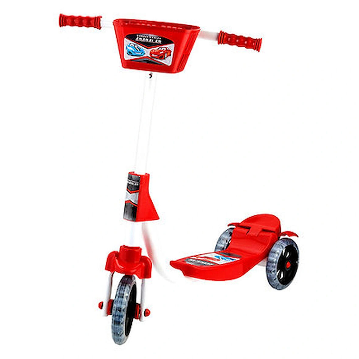 Bebeciden Silikon Tekerli Sepetli Frenli Scooter