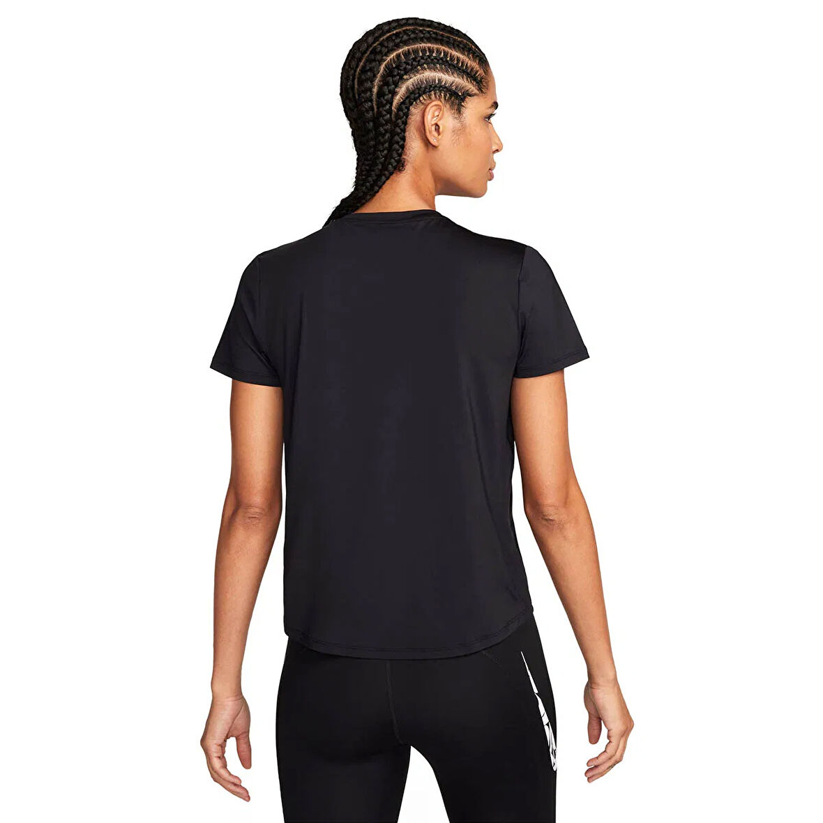 Dri-Fit Swoosh Running Standart Kesim Siyah Kadın Spor Tişört