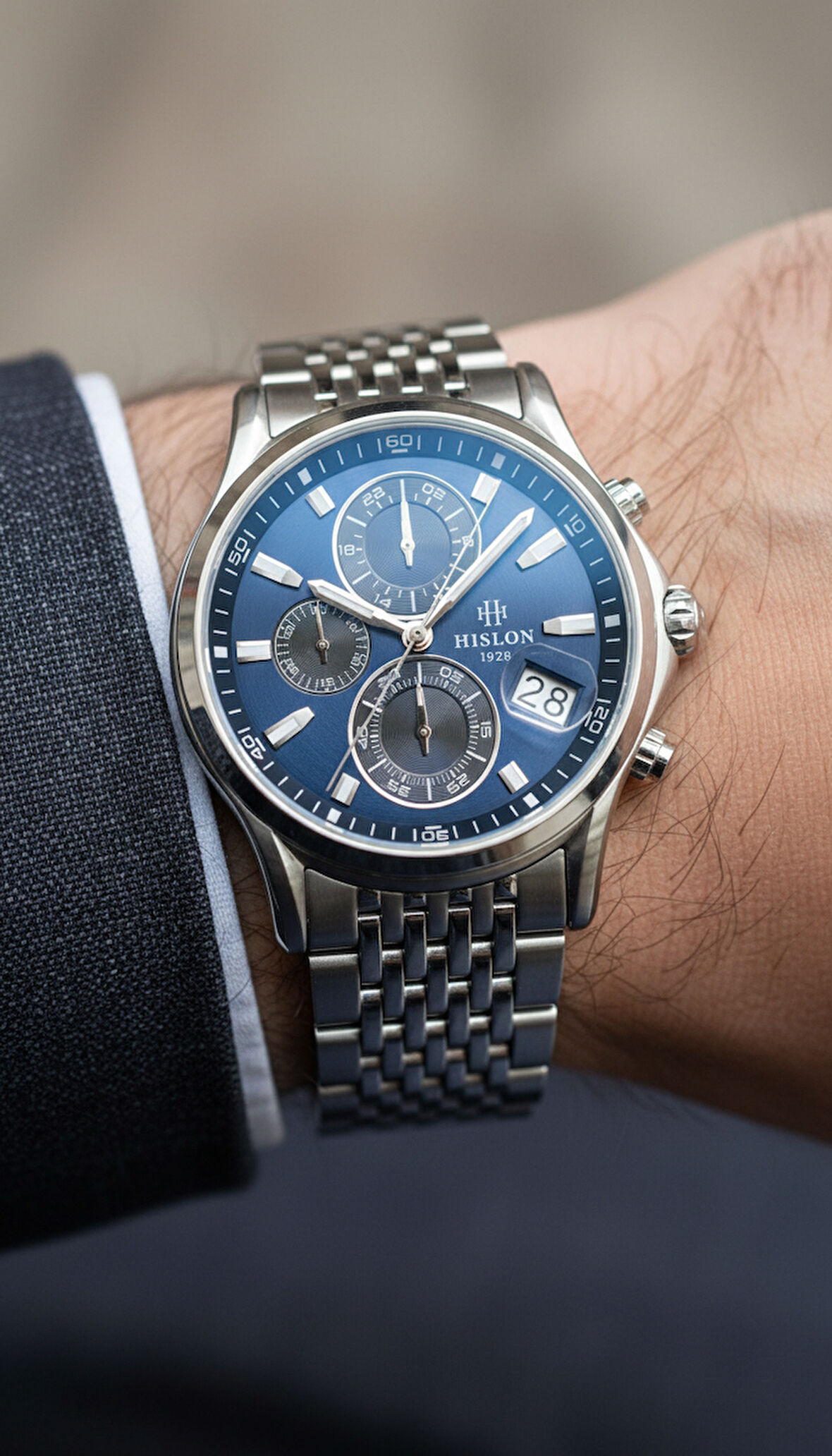 Hislon Gümüş Çelik Kordon Erkek Kol Saati MS201S-11SS