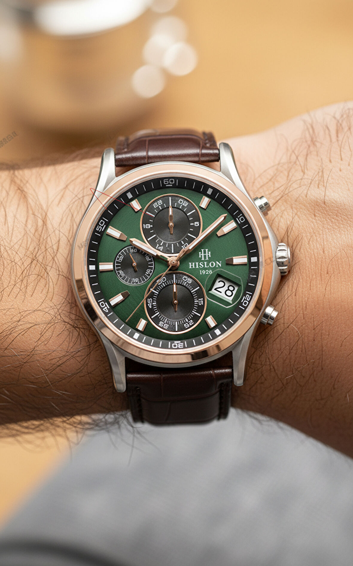 Hislon Kahverengi Deri Kordon Erkek Kol Saati MS201T-15KR