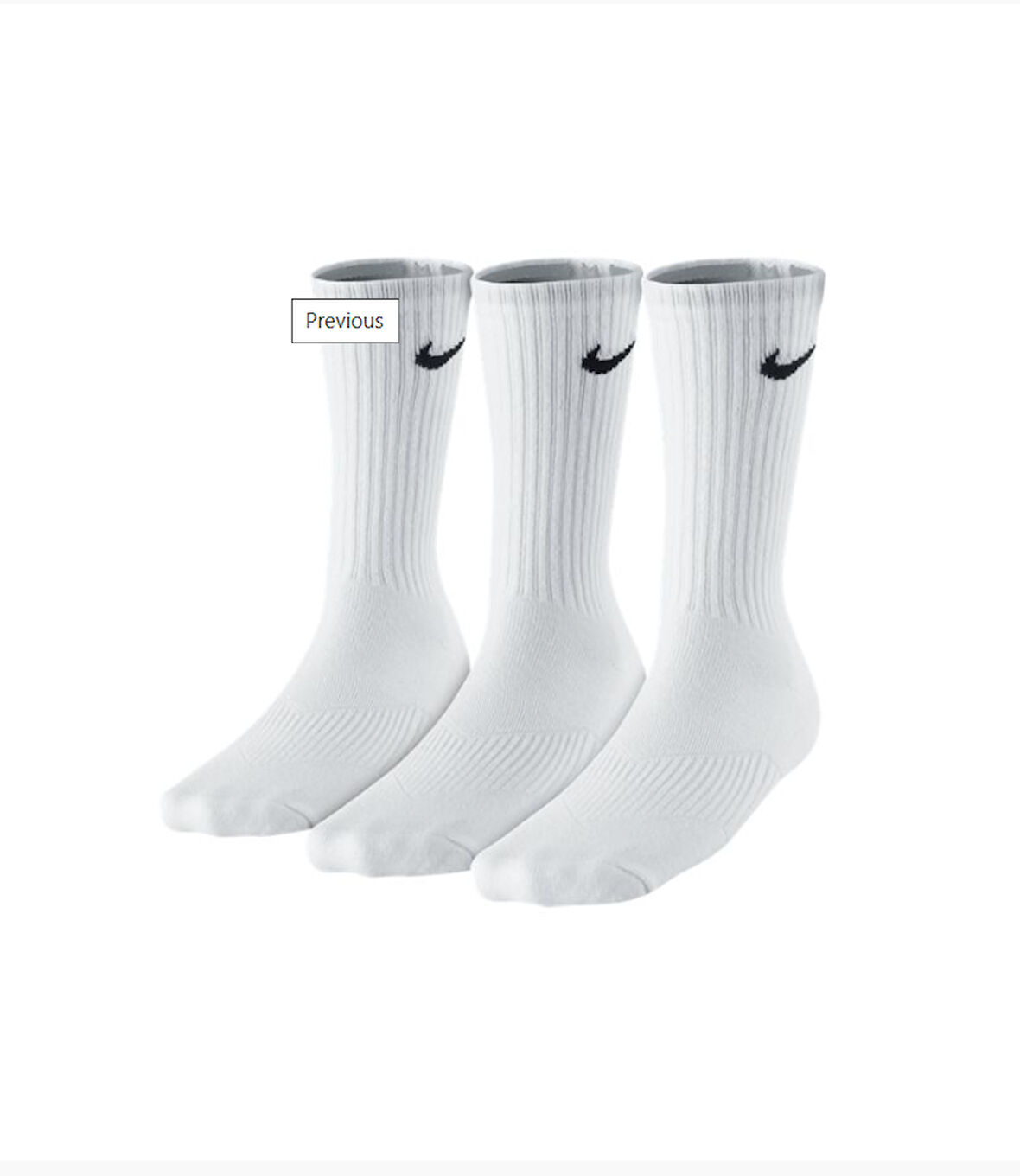 Dri-Fit Performance Crew Socks 3 lü Pamuklu Spor Çorap Beyaz 