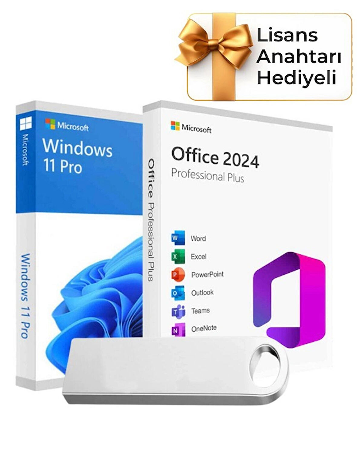 Windows 11 + Office 2024 Pro Plus Kurulum Dosyalı USB Bellek 16GB (Lisans Anahtarı Hediyeli)