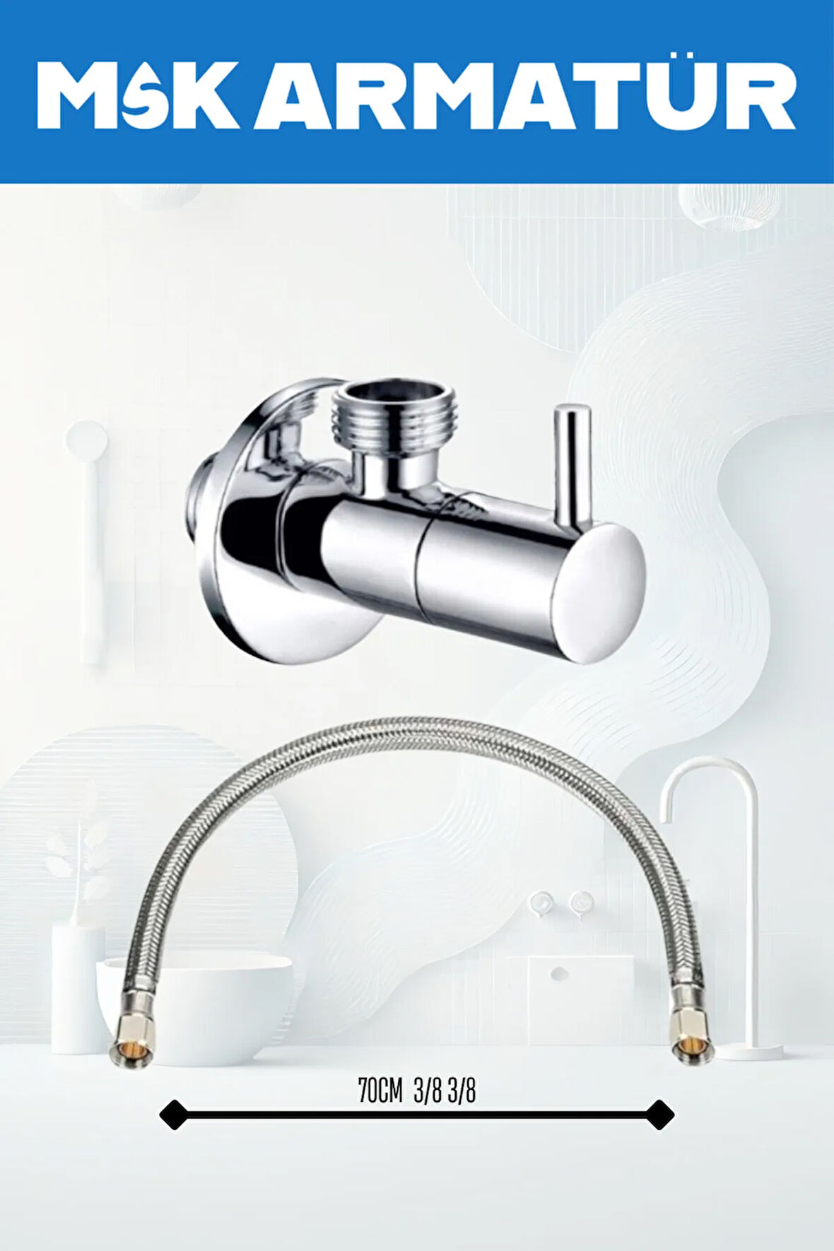 KROM LÜX CUBUK TAHARET MUSLUĞU 70 CM FLEX SET