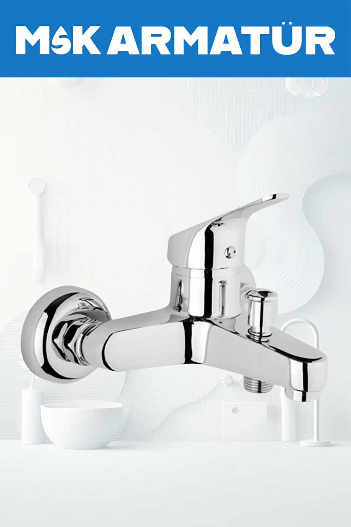 Krom Mix Banyo Duş Musluğu Çeşmesi Bataryası