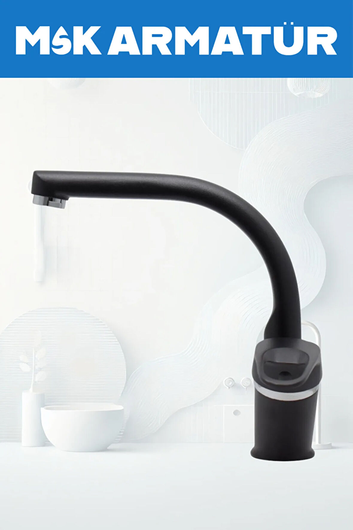 SİYAH KROM BALIKSIRTI LAVABO BATARYASI ÇEŞMESİ