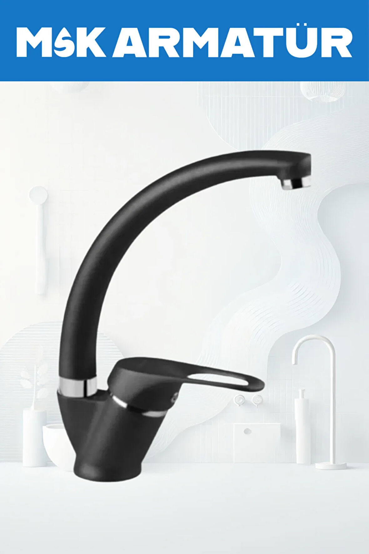 SİYAH KROM MİX LAVABO BATARYASI ÇEŞMESİ