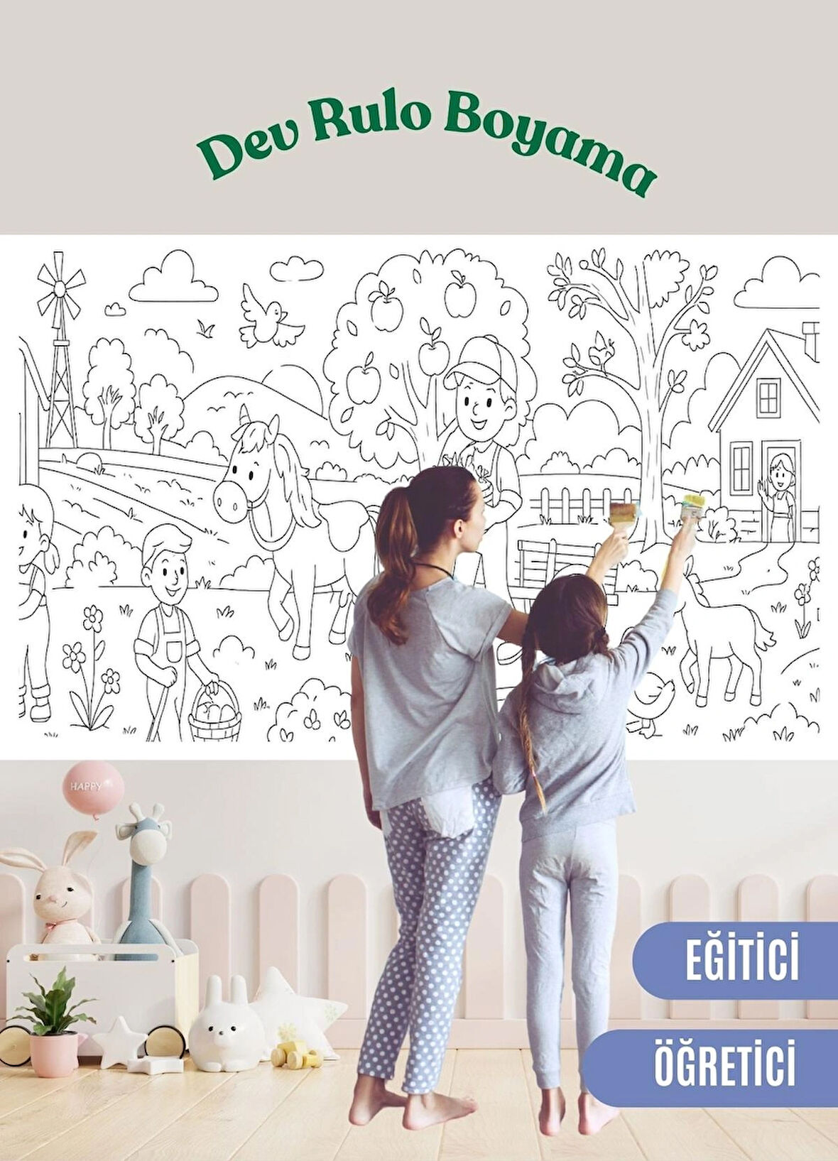 ÇİFTLİM BOYAMA ETKİNLİĞİ - DEV RULO 2 METRE
