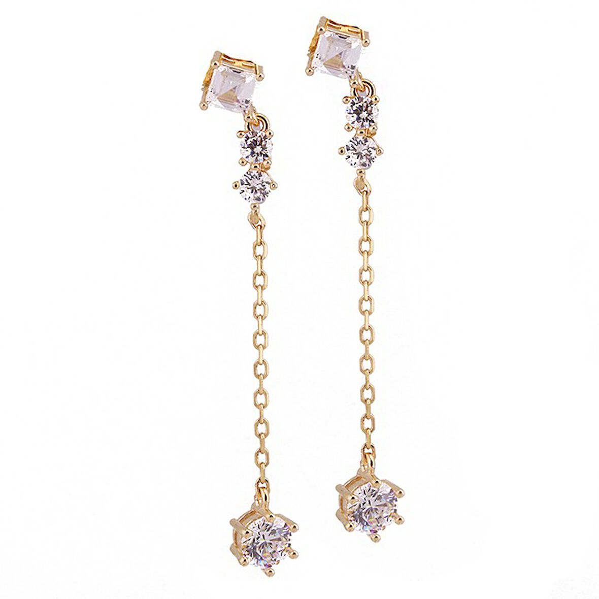 Sallantılı İtalyan Gümüş Küpe Ms2547, 925 Ayar Kadın gümüş Küpe, İthal Ürün, Altın Kaplama