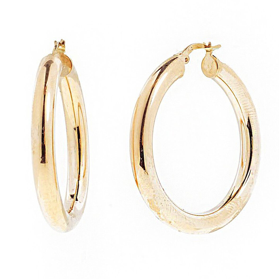 Masaliko Halka Gümüş Küpe 4,0cm SB690,925 Ayar Gümüş Çift Altın