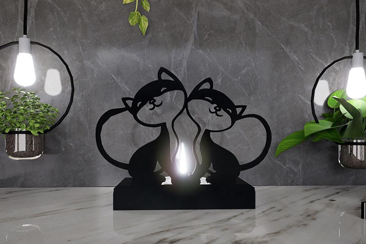 M&C Concept Cats Tekli Metal Mumluk - Siyah