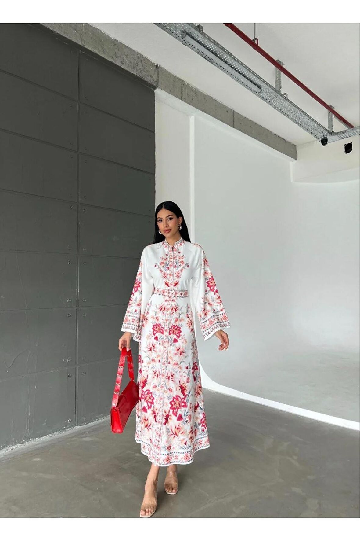 Atlas Kumaş Elbise (KEMER DAHİLDİR)-beyaz-4235