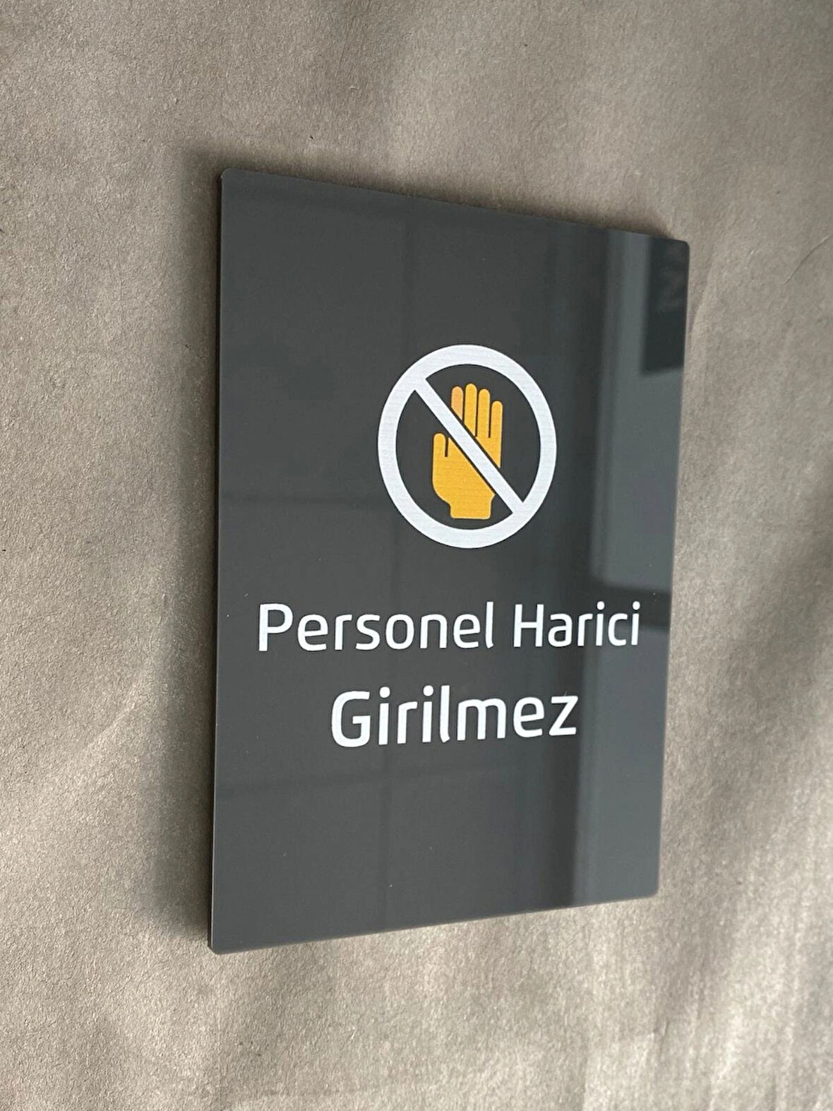 Minimal Seri Personel Harici Girilmez Uyarı Yönlendirme Kapı İsimliği Levha