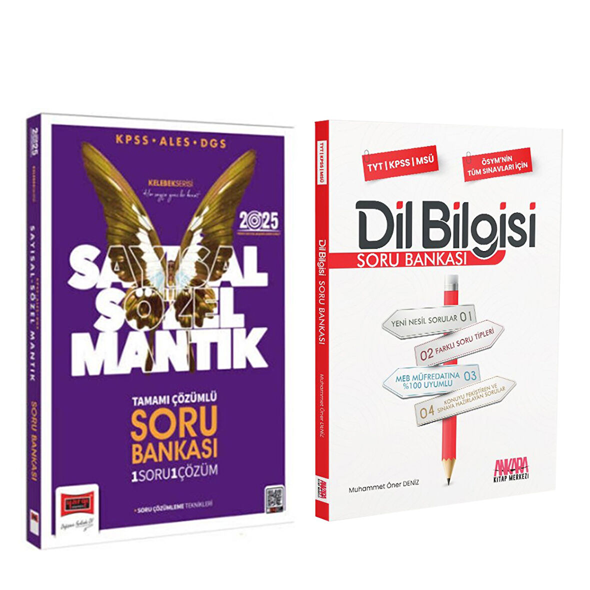 Yargı 2025 KPSS ALES DGS Kelebek Serisi Sayısal Sözel Mantık ve AKM Dil Bilgisi Soru Bankası Seti 2 Kitap