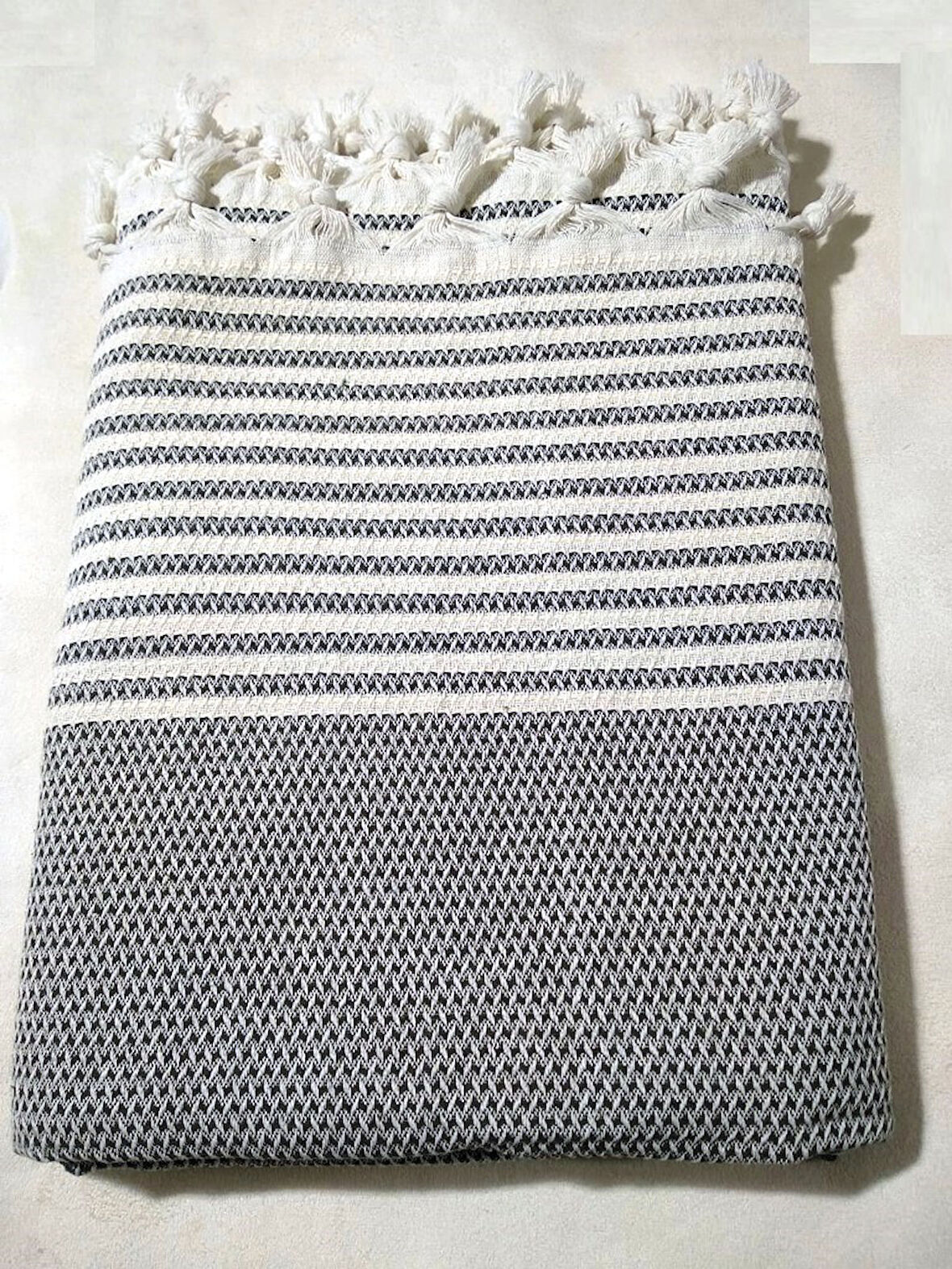 Pamuklu Kaymaz Hasır Dokuma Maxi Kolları Kapatan Koltuk Örtüsü (180x310)