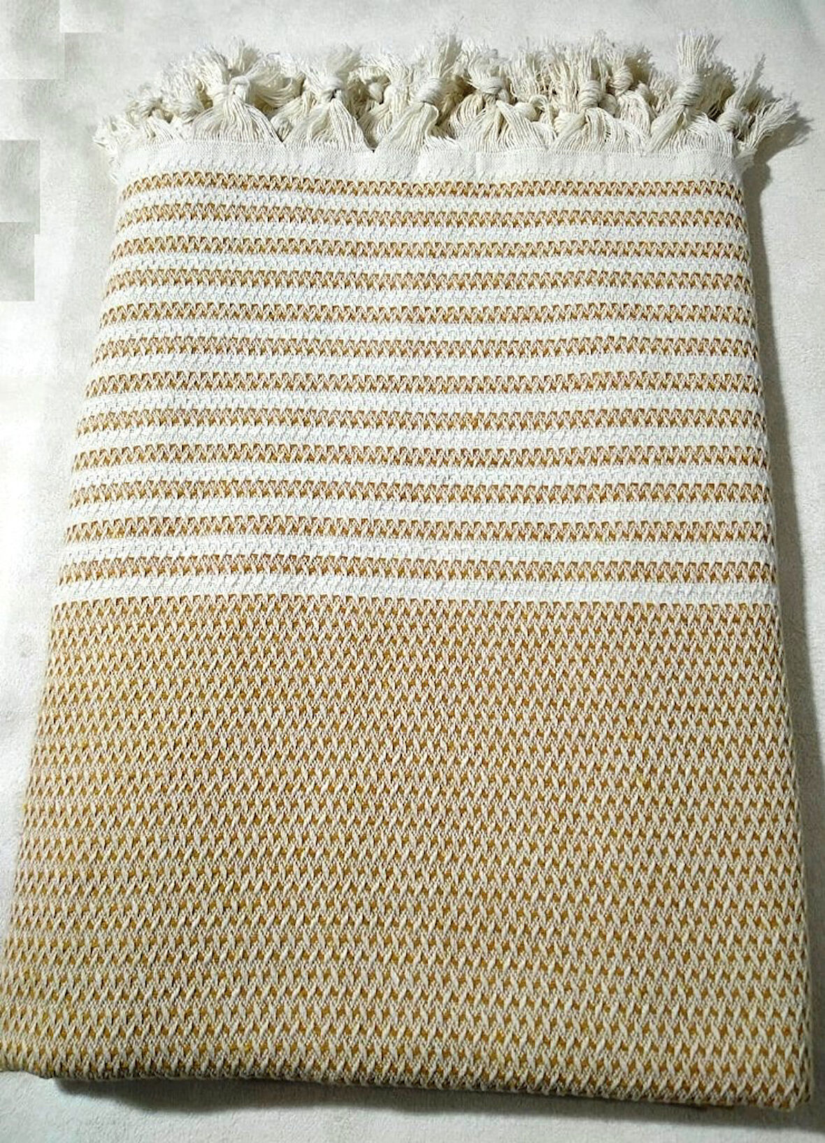 Pamuklu Kaymaz Hasır Dokuma Maxi Kolları Kapatan Koltuk Örtüsü (180x310)