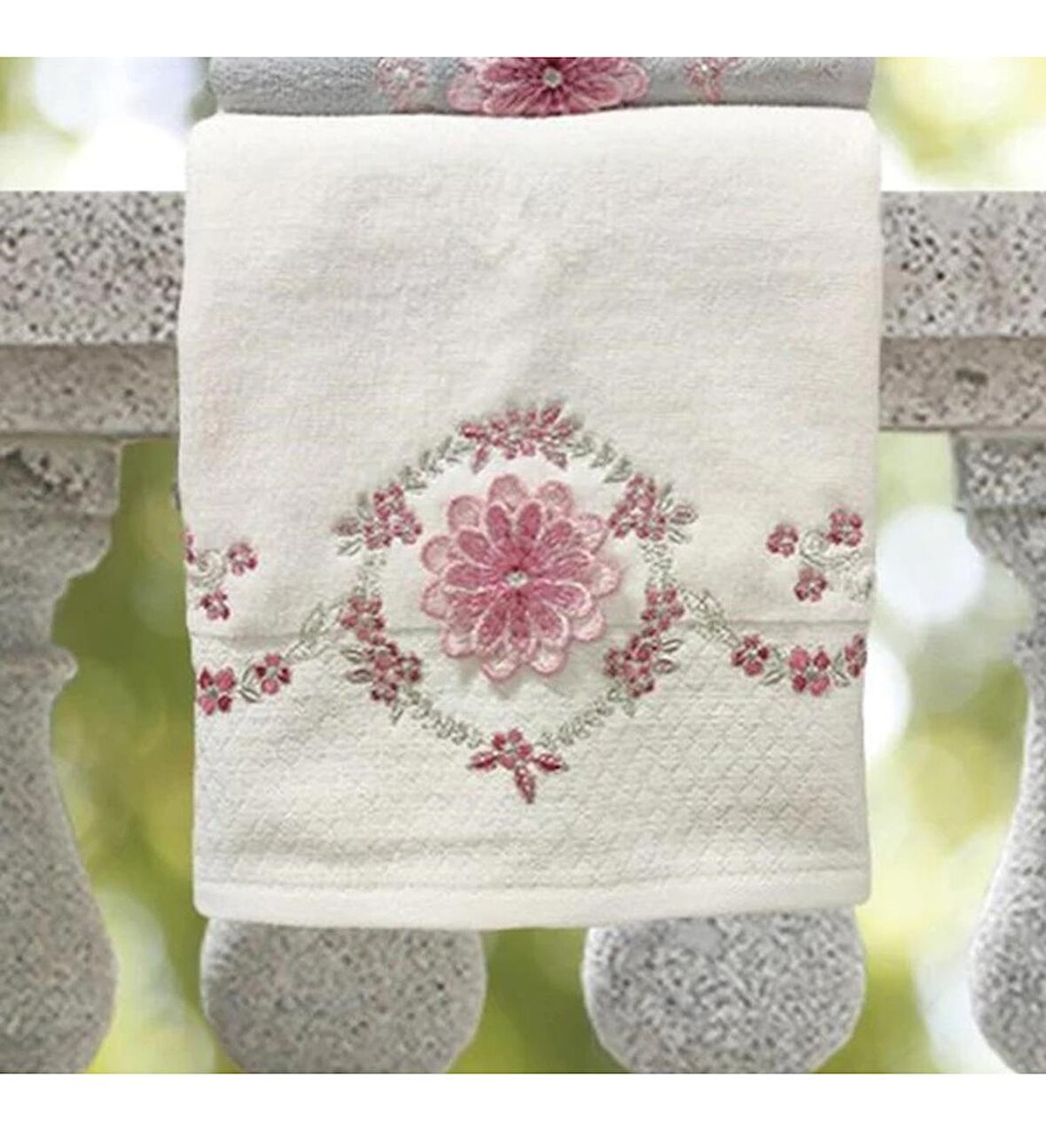 Özdilek 1 Adet Butik El-Yüz Havlusu (50x90)-Mariposa Krem