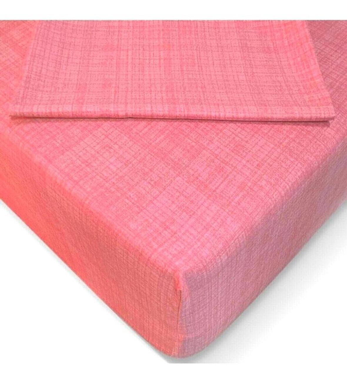 Özlü Fitted Lastikli Tek Kişilik Çarşaf Seti (100x200)-Somon