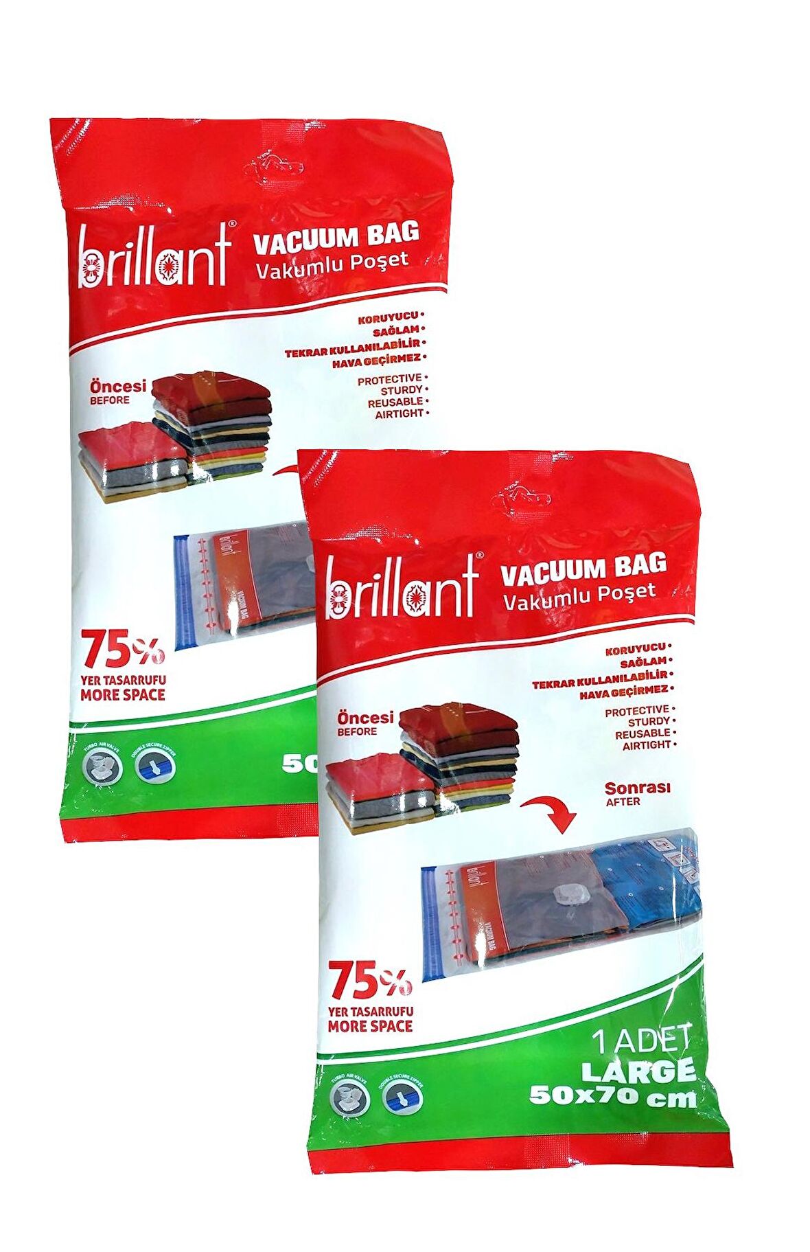 Brillant Vakumlu Hurç, 2li Set, Large Boy 50x70