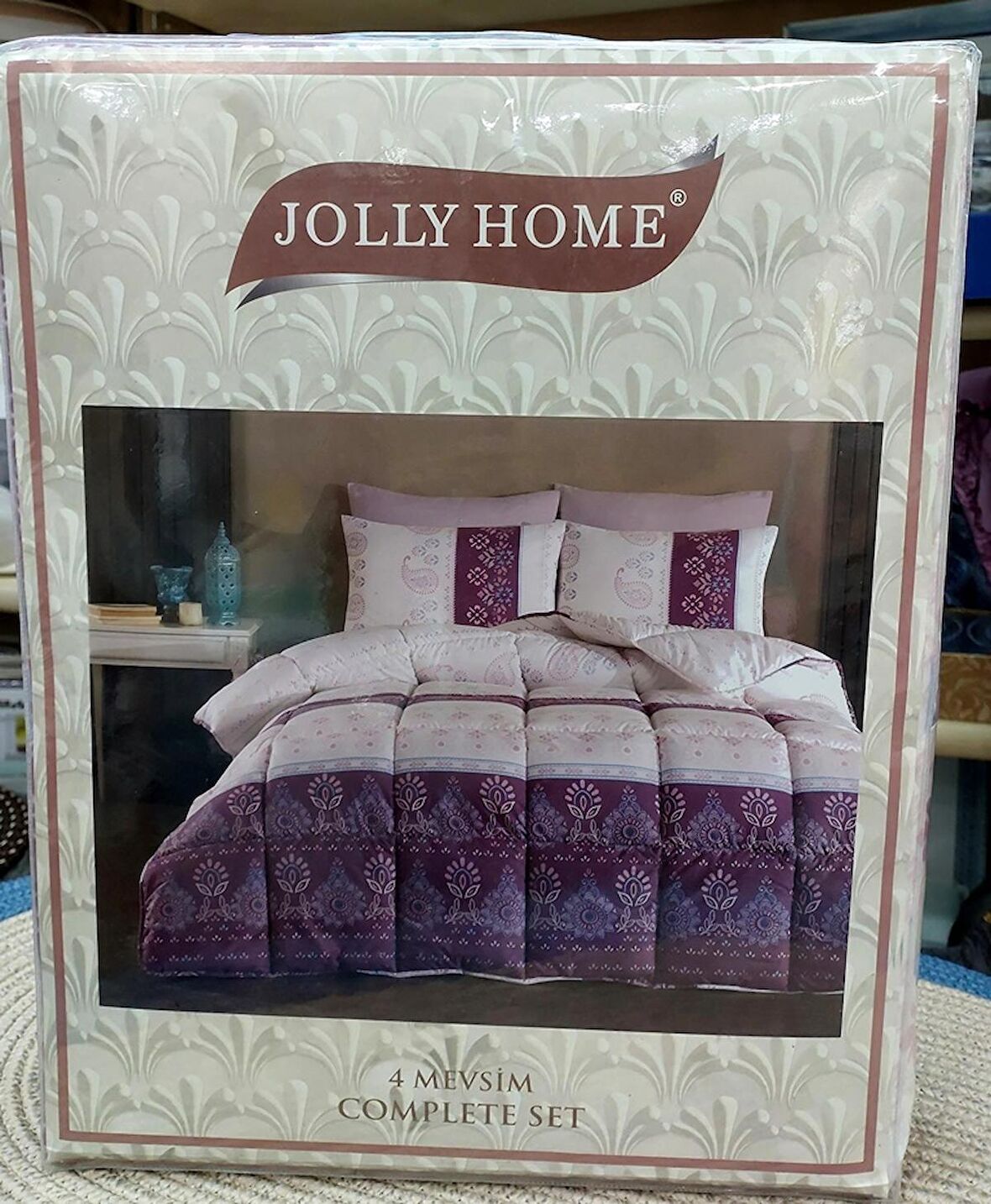 Jolly Home 4 Mevsim Tek Kişilik Kapitoneli Nevresim Takımı-Sima Gül Kurusu