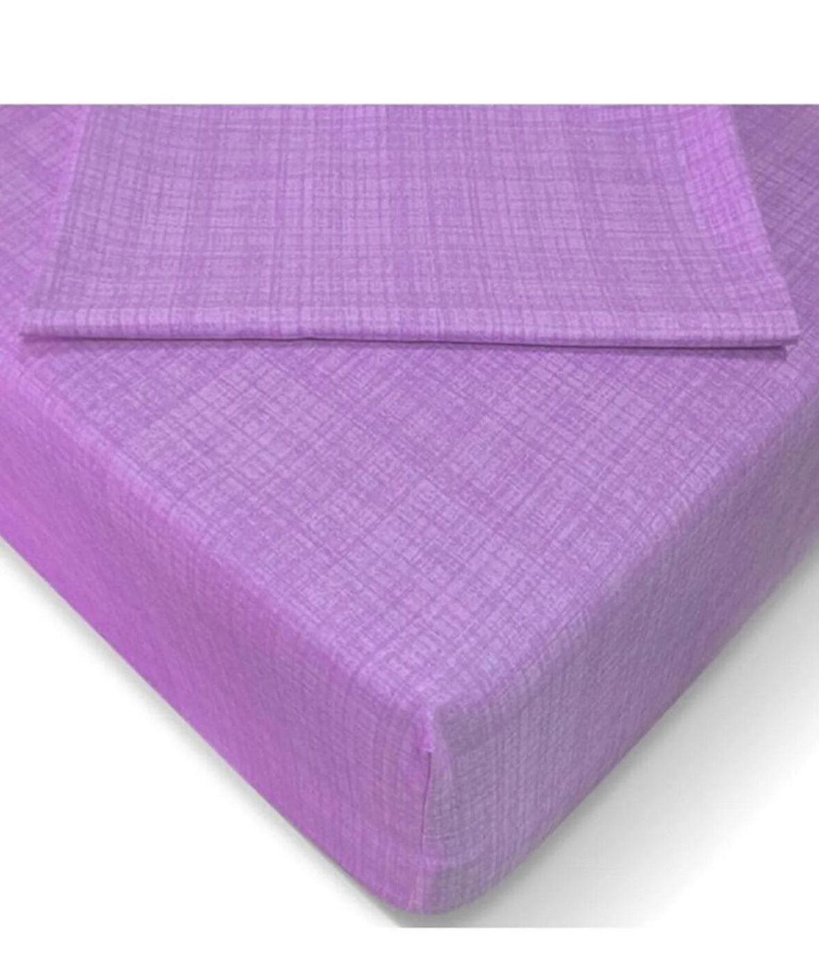 Özlü Fitted Lastikli Tek Kişilik Çarşaf Seti (100x200)-Lila