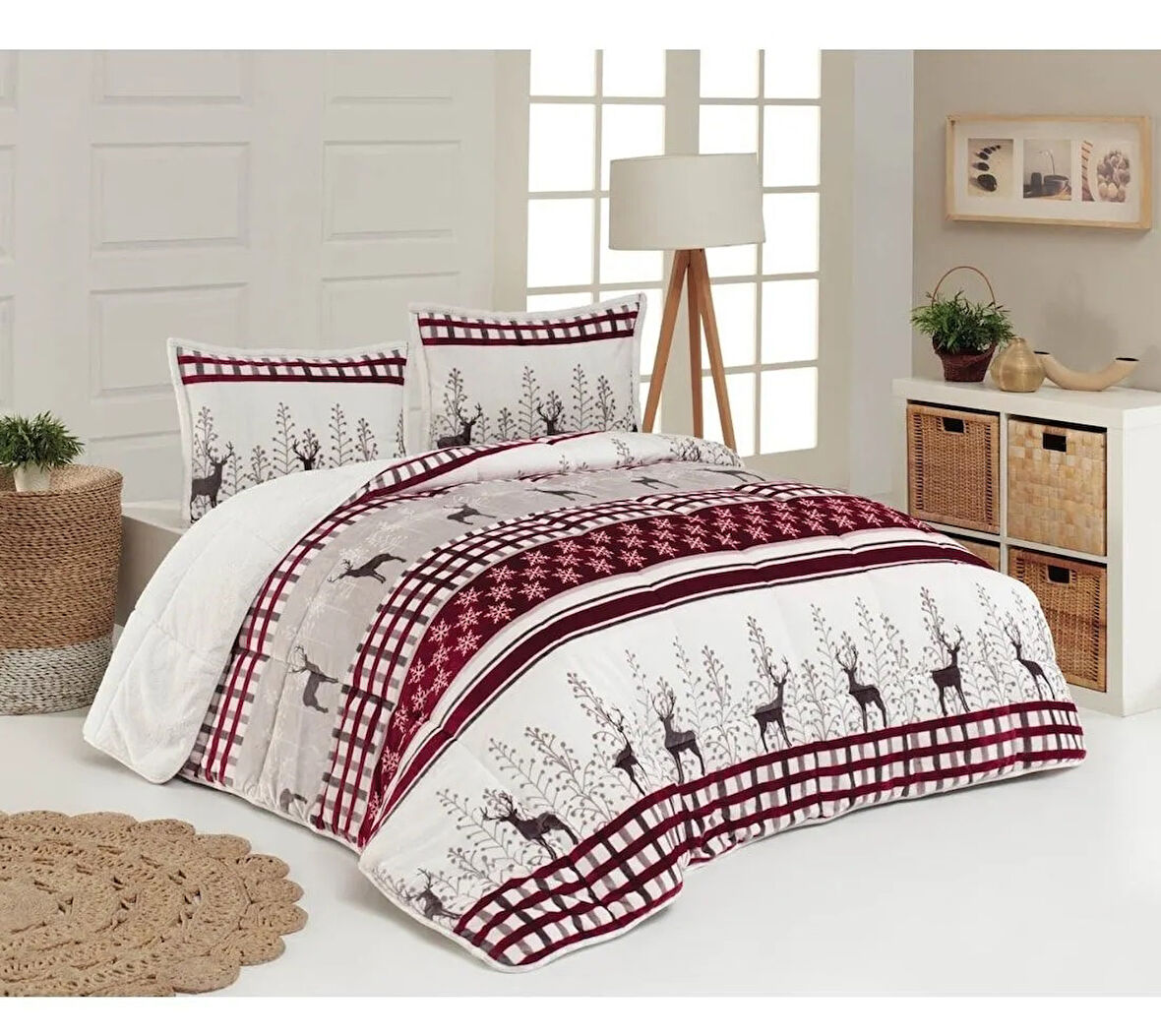 Merinos Comforter Set, Tek Kişilik Yorgan Seti (160x240)-Deer Gri