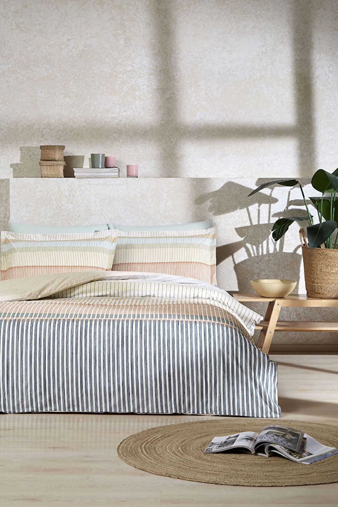 Özdilek Ranforce Tek Kişilik Nevresim Takımı-Ladder Turuncu