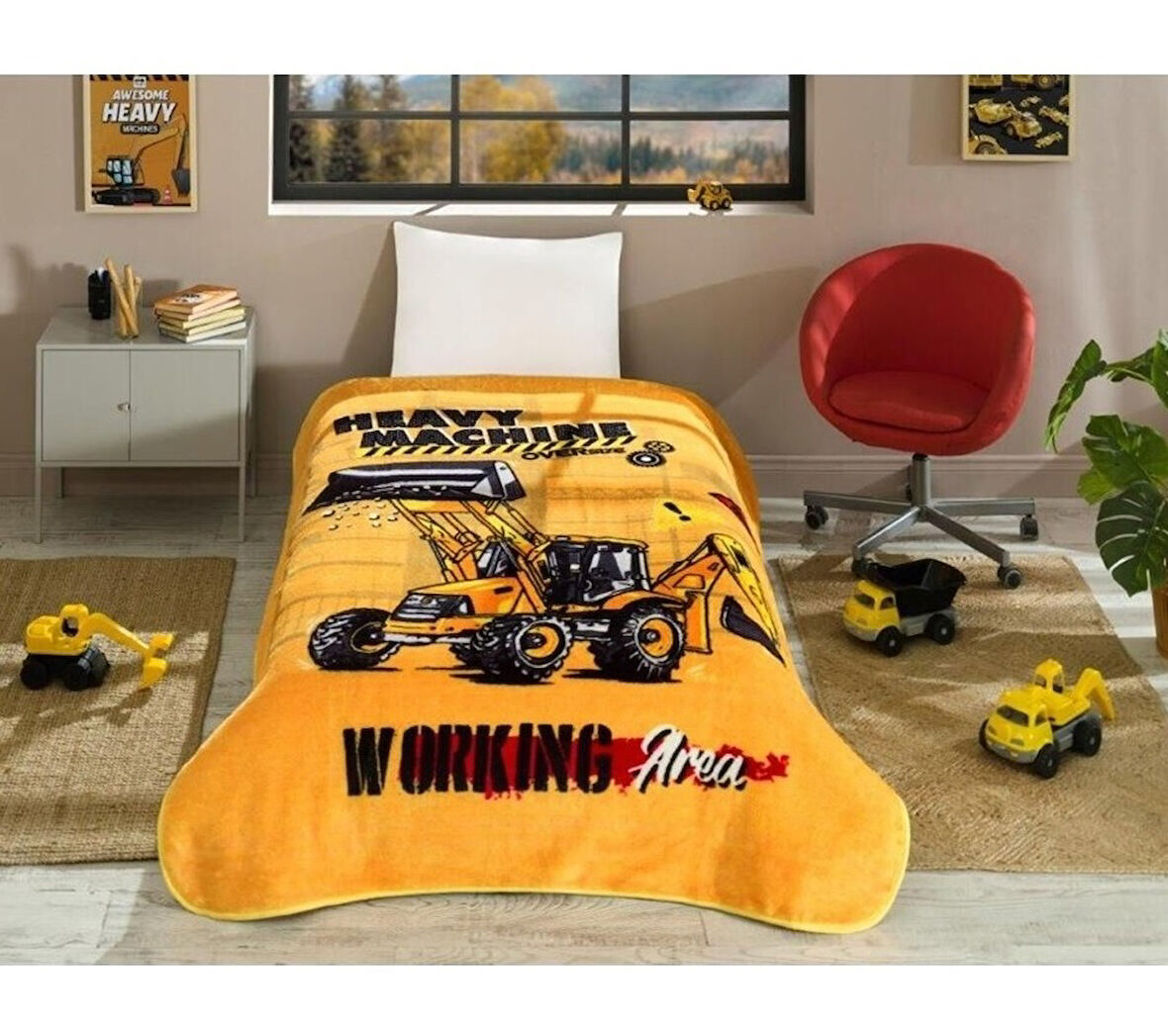 Özdilek Prime Tek Kişilik Battaniye (155x215)-Heavy Machine Turuncu