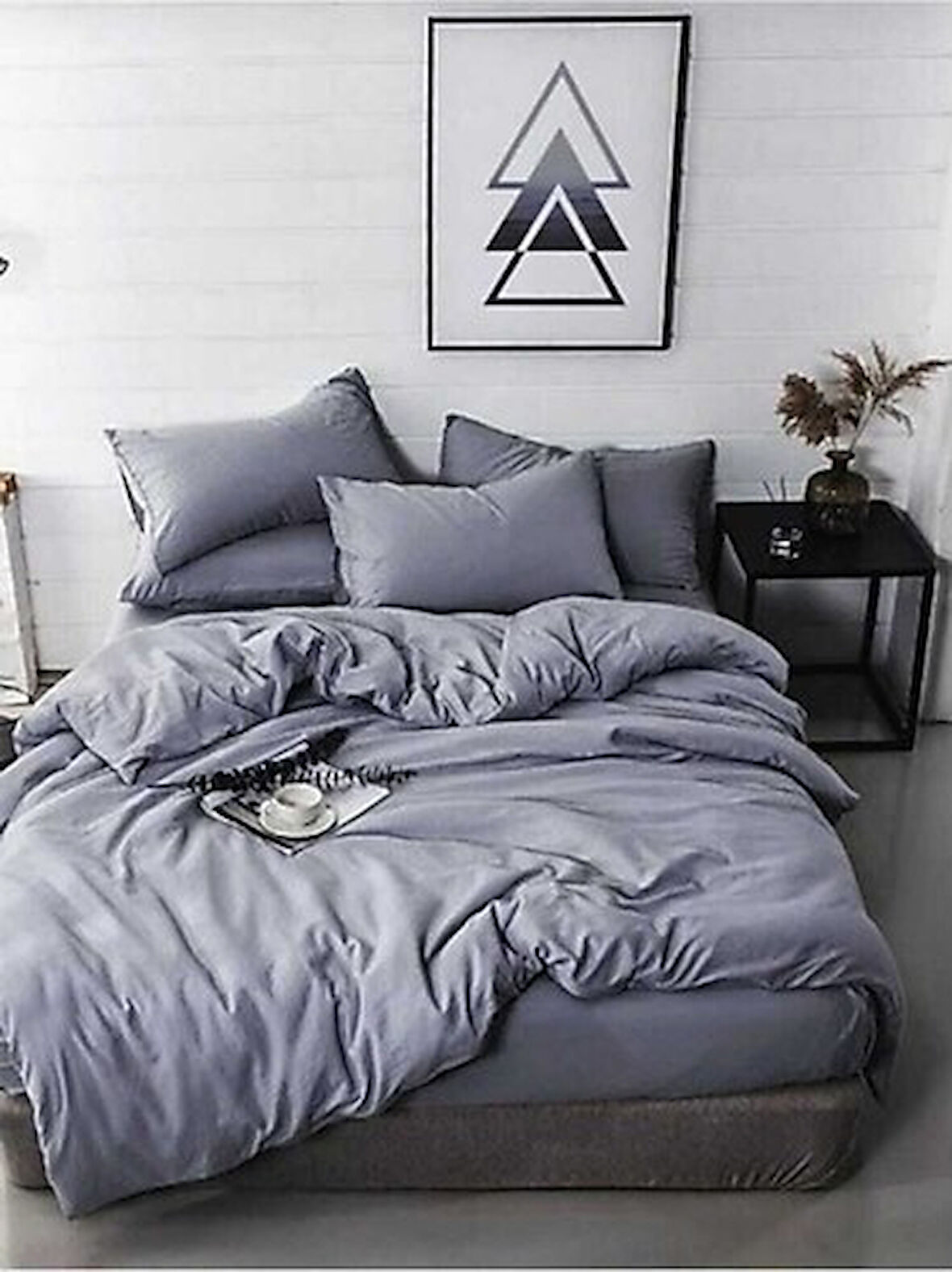 Mandaş Tekstil İşçi Şantiye Ekonomik Nevresim Takımı-Gri