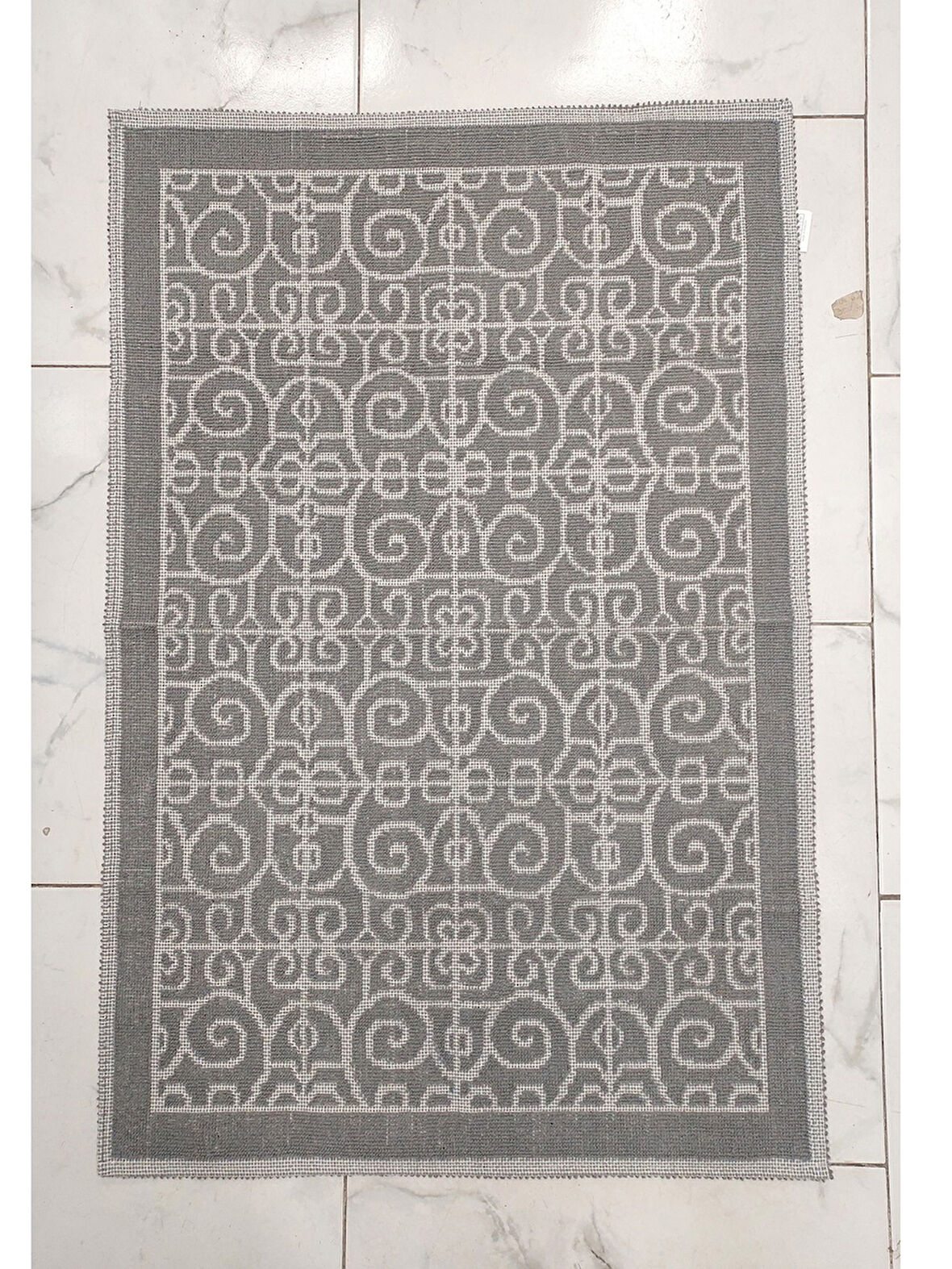 Pamuklu Bukle Lüks Kilim (80x125)-Soni Gri