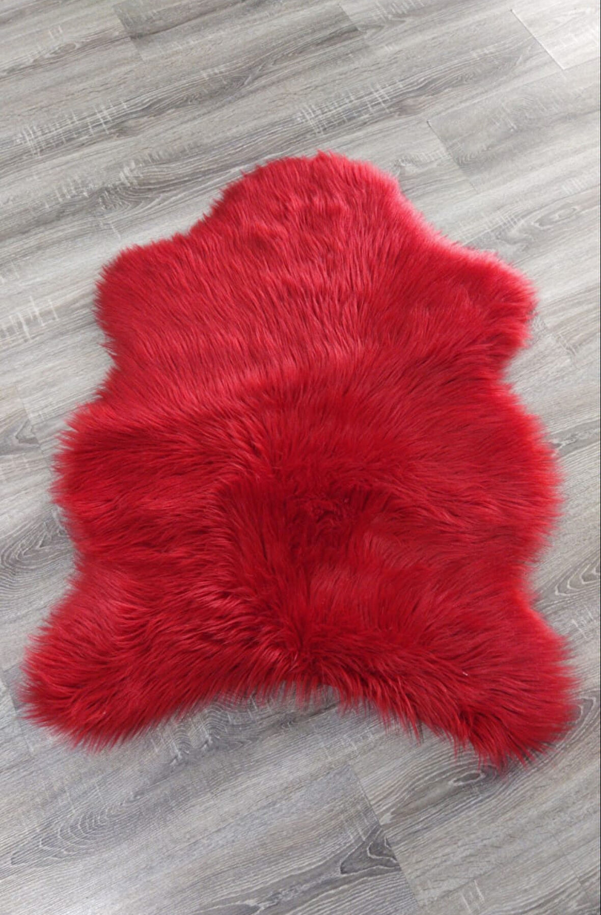 Giz Home Uzun Tüylü Post Halı (100x140)-Kırmızı