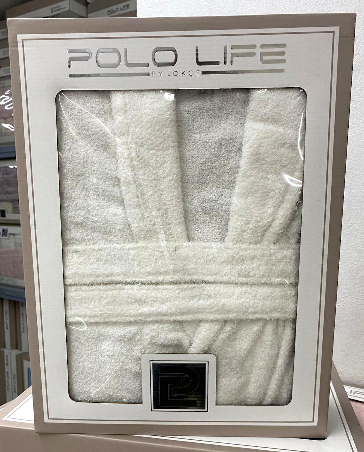 Polo Life Kutulu Bamboo Tek Bornoz Şalyaka-Krem (XL Beden)