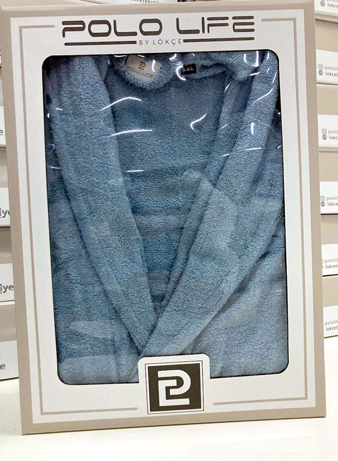 Polo Life Kutulu Bamboo Tek Bornoz Şalyaka-K.Mavi (XL Beden)