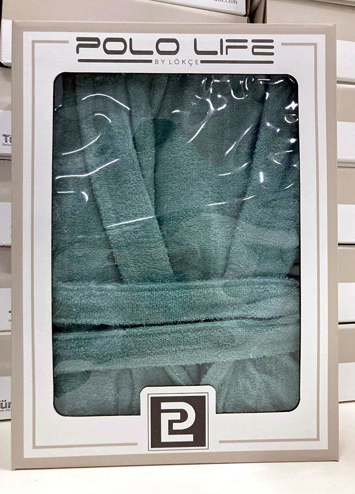 Polo Life Kutulu Bamboo Tek Bornoz Şalyaka-Yeşil (XXL Beden)