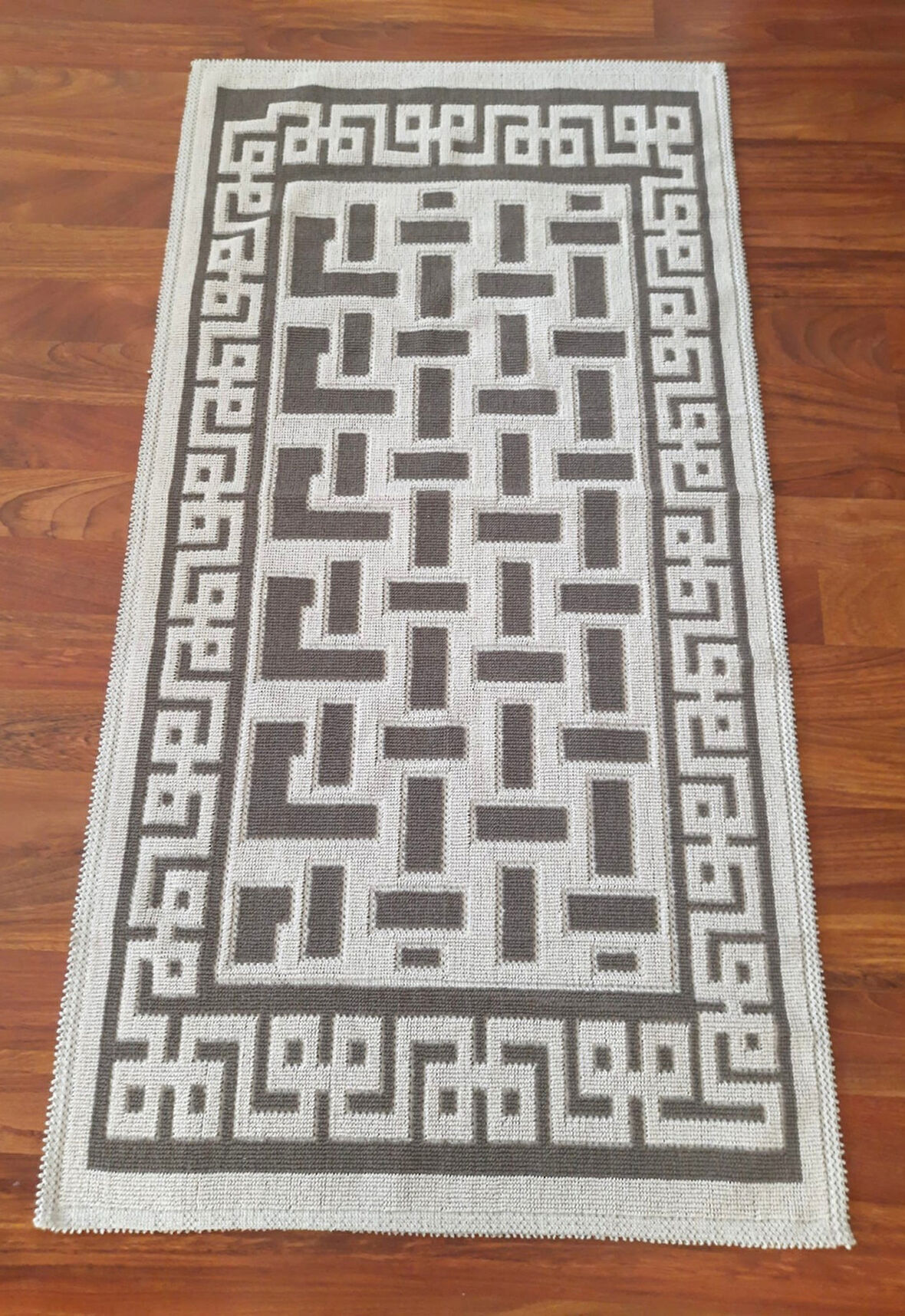 Pamuklu Bukle Lüks Kilim (80x150)-Luma Kreme Kahve