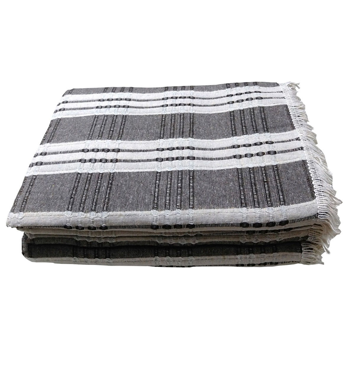 Buldan Pamuklu Koltuk Örtüsü Maxi Takım (3+3+1+1)-K.Kahve Krem