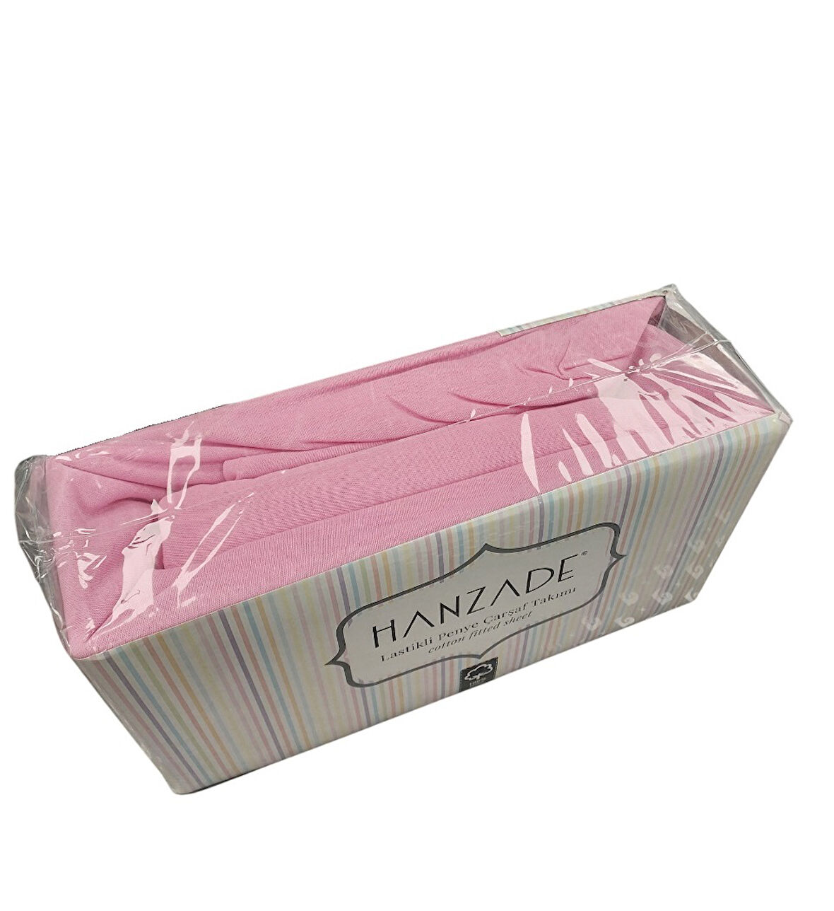 Hanzade %100 Pamuk Penye Lastikli Çift Kişilik Çarşaf Seti (160x200+30) - Pembe