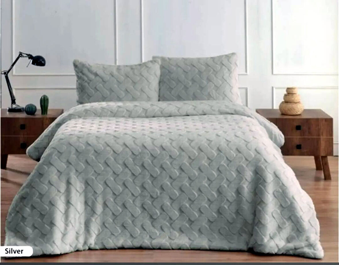 Merinos Diamond Kürk Comforter Set, Çift Kişilik Yorgan Seti (220x240)-Pietra Gri