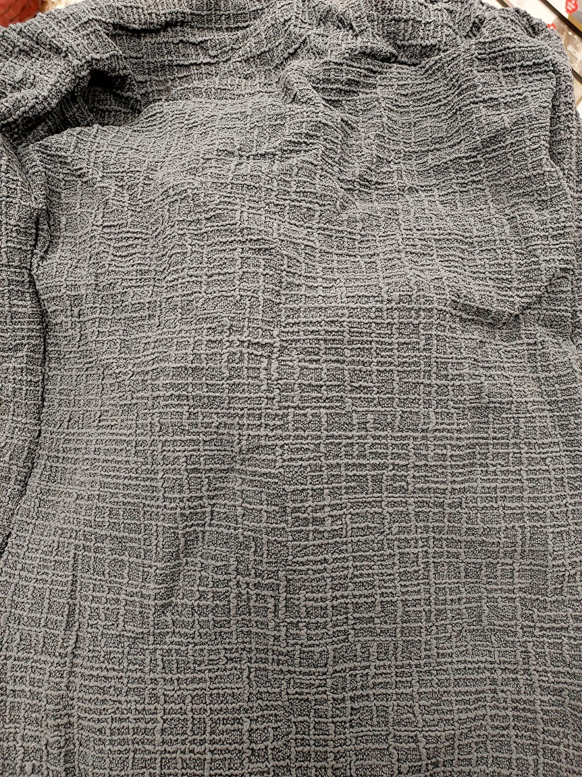 1 Adet Tekli Kotuk Örtüsü Jakarlı Streç Kaplama-Antrasit