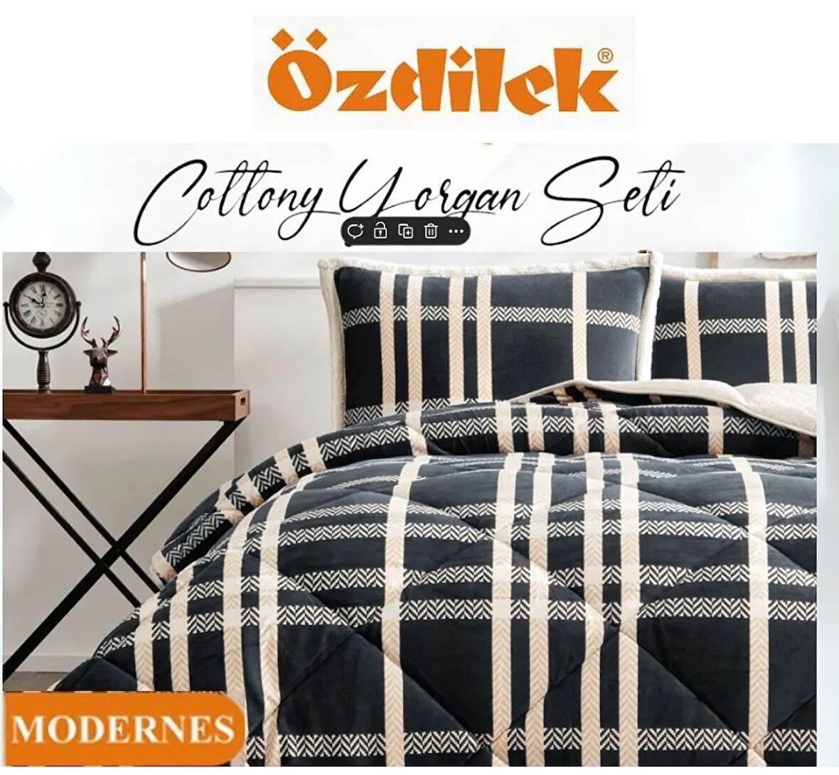 Özdilek Cottony Yorgan Seti Tek Kişilik (160x240)-Modernes