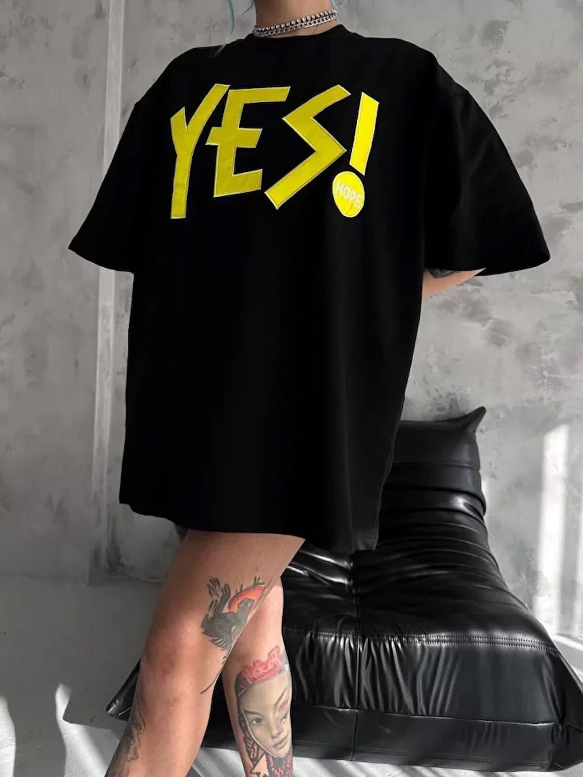 ModaSize Unisex Nakış İşlemeli T-Shirt - Siyah